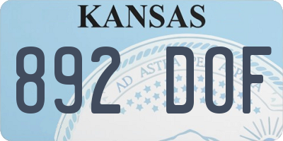 KS license plate 892DOF
