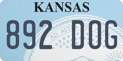 KS license plate 892DOG