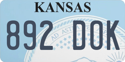 KS license plate 892DOK