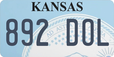 KS license plate 892DOL