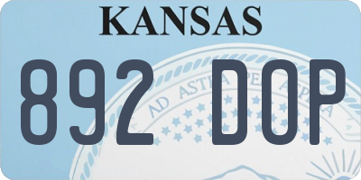 KS license plate 892DOP