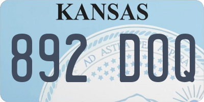 KS license plate 892DOQ