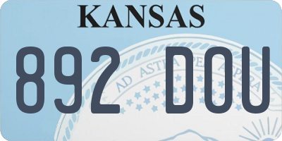 KS license plate 892DOU