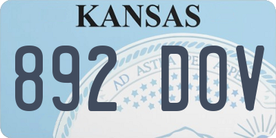 KS license plate 892DOV