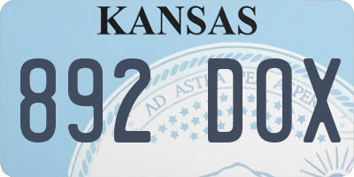 KS license plate 892DOX