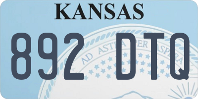 KS license plate 892DTQ
