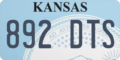 KS license plate 892DTS