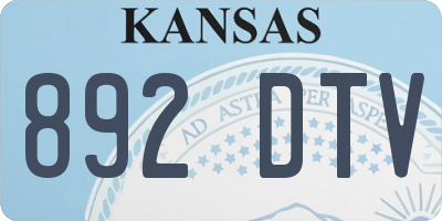 KS license plate 892DTV