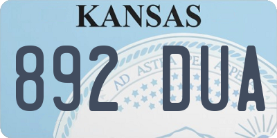 KS license plate 892DUA