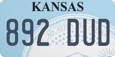KS license plate 892DUD