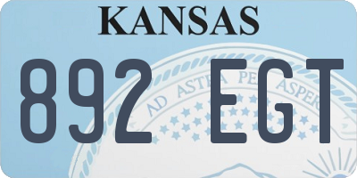KS license plate 892EGT
