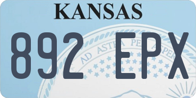 KS license plate 892EPX
