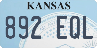 KS license plate 892EQL