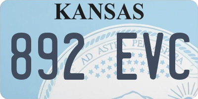 KS license plate 892EVC