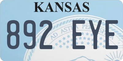 KS license plate 892EYE