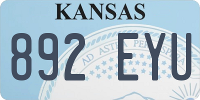 KS license plate 892EYU