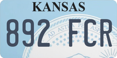 KS license plate 892FCR