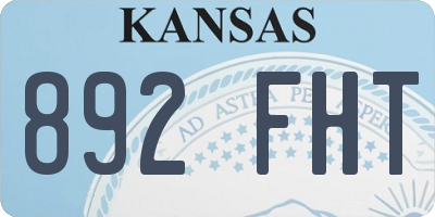 KS license plate 892FHT