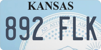 KS license plate 892FLK