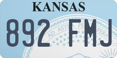 KS license plate 892FMJ