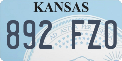 KS license plate 892FZO