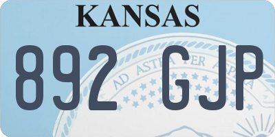 KS license plate 892GJP