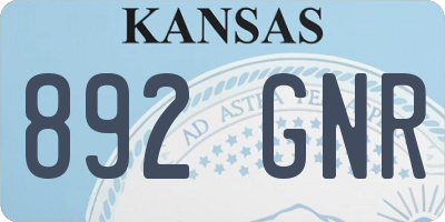 KS license plate 892GNR