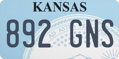 KS license plate 892GNS