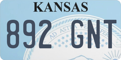 KS license plate 892GNT