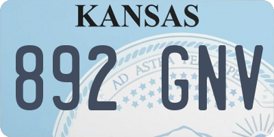 KS license plate 892GNV