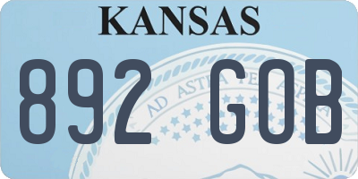 KS license plate 892GOB