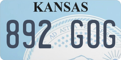 KS license plate 892GOG