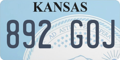 KS license plate 892GOJ