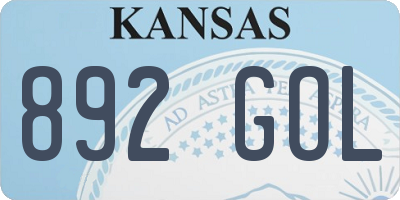 KS license plate 892GOL