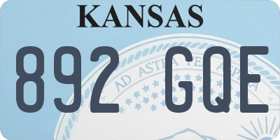 KS license plate 892GQE