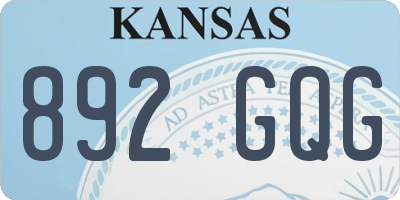 KS license plate 892GQG