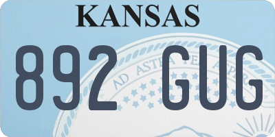 KS license plate 892GUG
