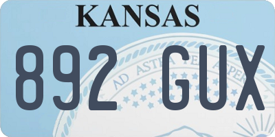 KS license plate 892GUX