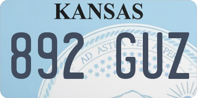 KS license plate 892GUZ
