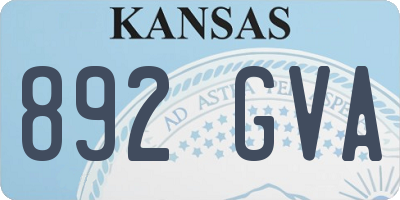 KS license plate 892GVA