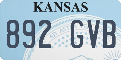 KS license plate 892GVB
