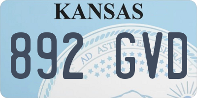 KS license plate 892GVD
