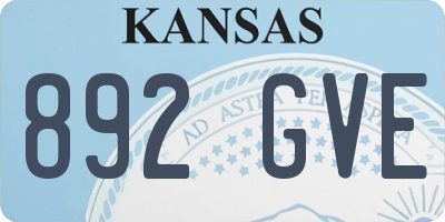 KS license plate 892GVE
