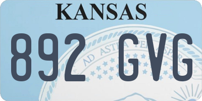 KS license plate 892GVG