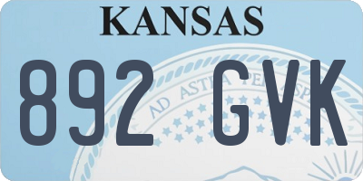 KS license plate 892GVK