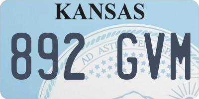 KS license plate 892GVM
