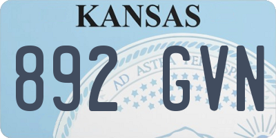 KS license plate 892GVN