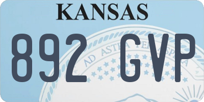 KS license plate 892GVP