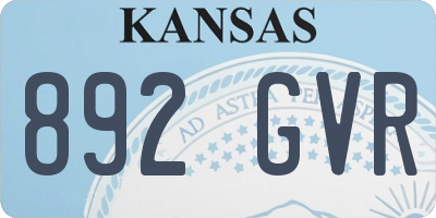 KS license plate 892GVR