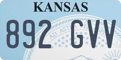 KS license plate 892GVV